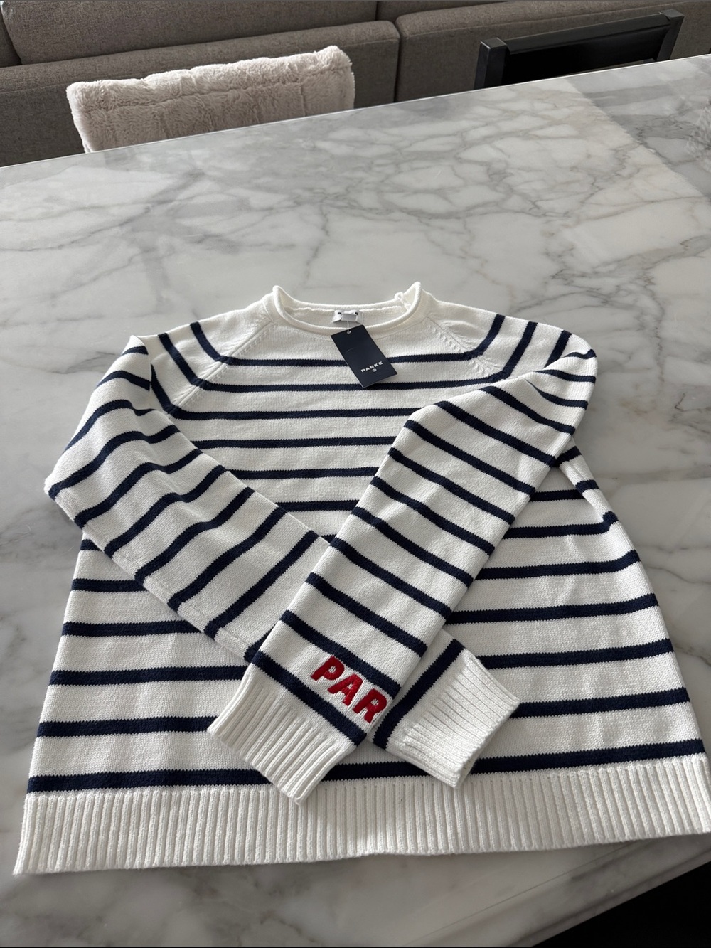 Parke/Target blue and white sweater